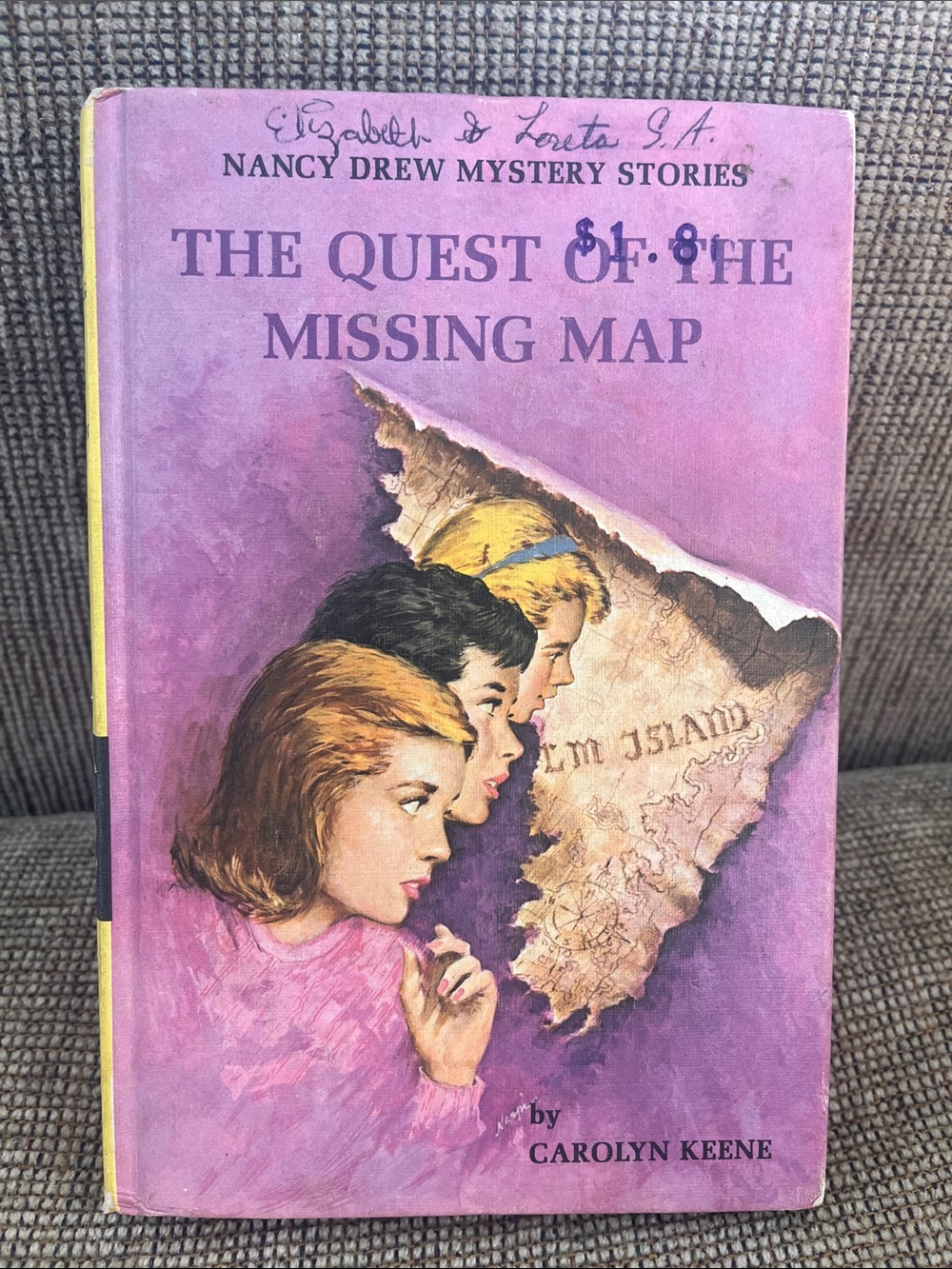 Vintage hardcover copy of The Quest of the Missing Map by Carolyn Keene